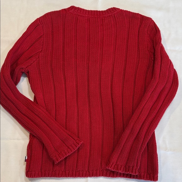 Tommy Hilfiger Vintage 00’s Y2K Red Ribbed Sweater Size Medium Long Sleeve - Picture 6 of 7